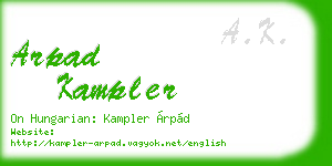 arpad kampler business card
